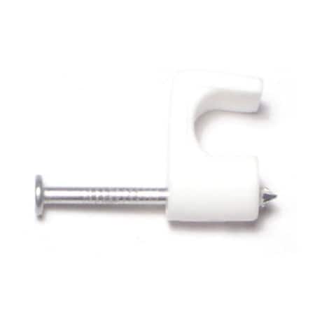 Midwest Fastener Cable Clip, Plastic, White, 7 mm L, 100 PK 51098